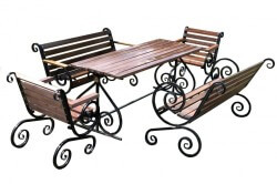 Комплект садовой мебели Узорный (скамейки, стол, кресло) 